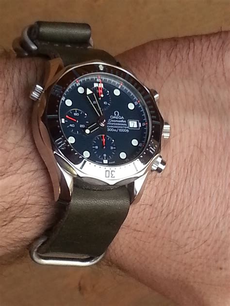 omega seamaster leather nato strap